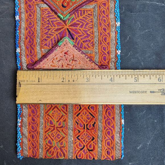 Kuchi Embroidered Pouch Wallet Central Asian Handmade Beaded Eyelet Pockets - Picture 4 of 8